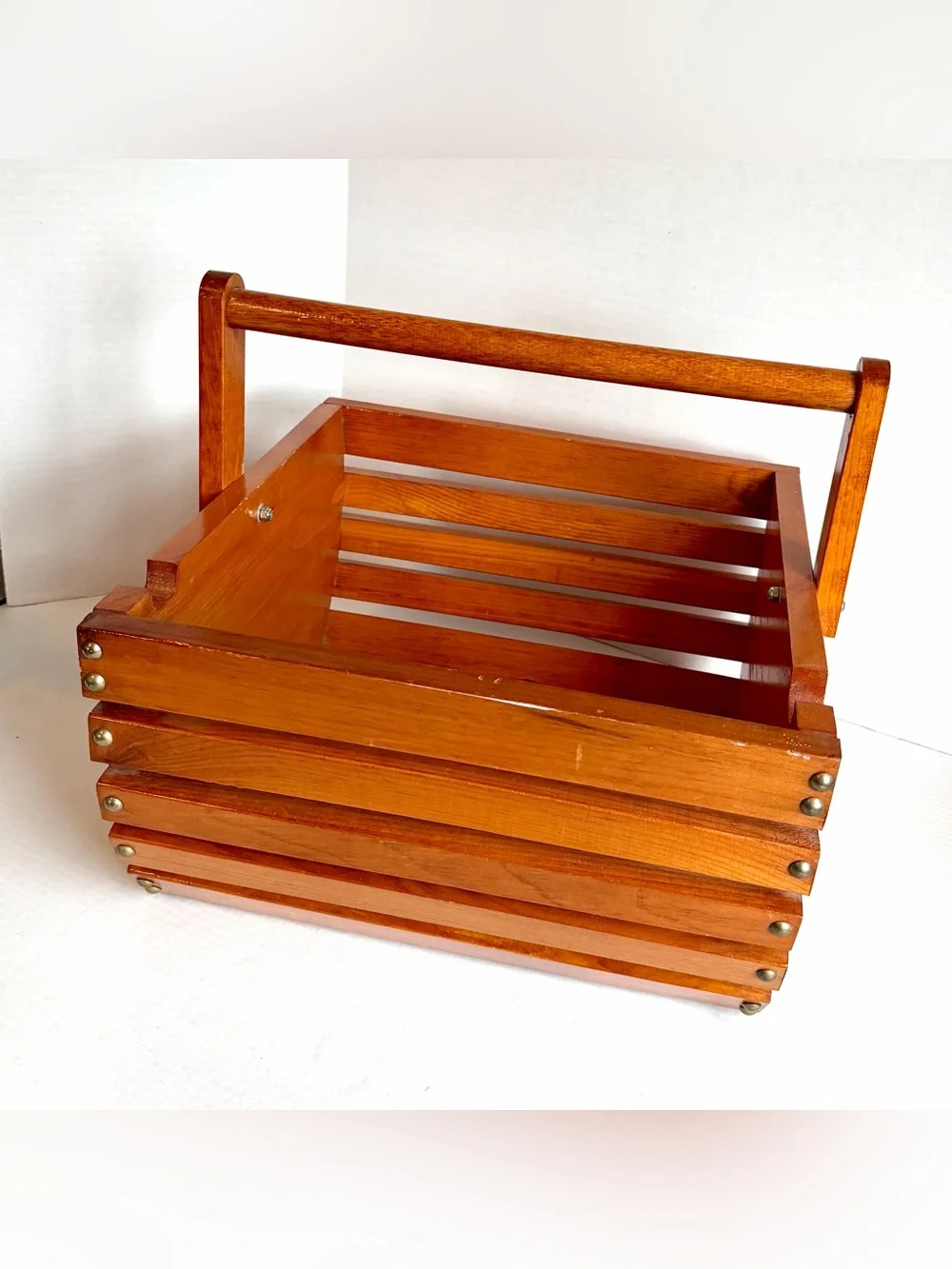 Vintage Wood Slat Clam Basket aka Clam Hod or Clam Kibben